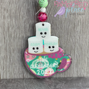 Mug with Marshmallows Family of 3 Ornament