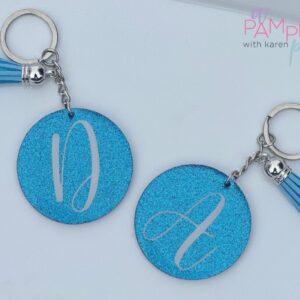 Keychain – Blue Glitter Circle