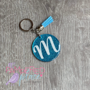 Keychain – Blue Glitter Circle