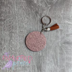 Keychain – Brown Glitter Circle