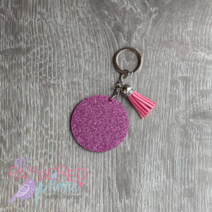 Keychain – Pink Glitter Circle