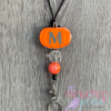 Badge Reel - Pumpkin with Initial - Image 2
