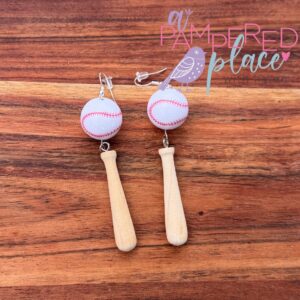Baseball & Bat Earrings – Smooth