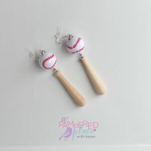 Baseball & Bat Earrings – Smooth