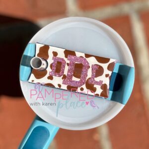 Brown Cow Print Tumbler Tag