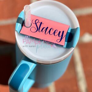 Tumbler Tag – Coral & Blue