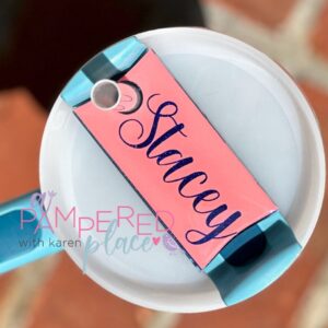 Tumbler Tag – Coral & Blue