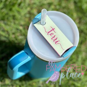 Tumbler Tag – Mint Green & Pink