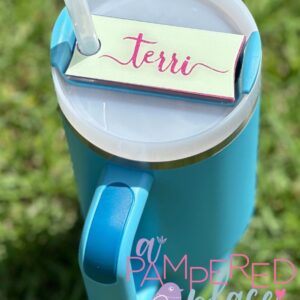 Tumbler Tag – Mint Green & Pink