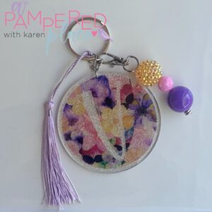 Keychain – Purple Flowers