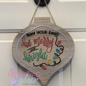 Merry & Bright LED Lighted Ornament Sign
