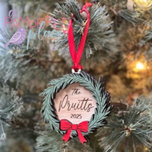 Personalized Holiday Wreath Ornament